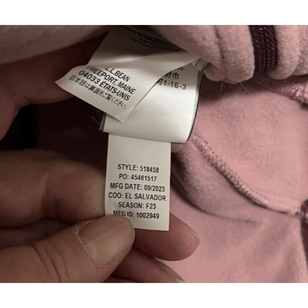 LL Bean Womens Full Zip Fleece Jacket M Pink Burgundy Trim 518458 Repreve F23 - Picture 7 of 8